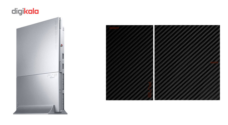 برچسب تزینی مدل Black Carbon-fiber Texture مناسب برای کنسول بازی PS2
