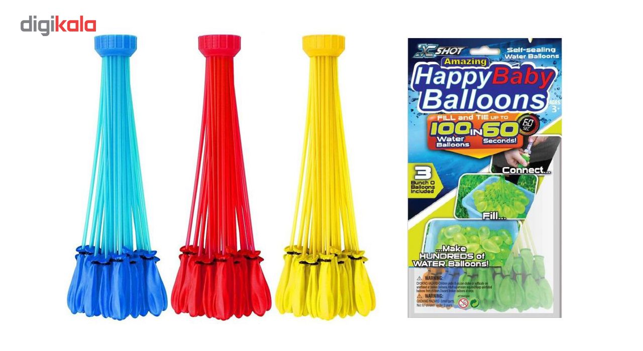 بادکنک آبی مدل happy baby balloons مجموعه 100 عددی