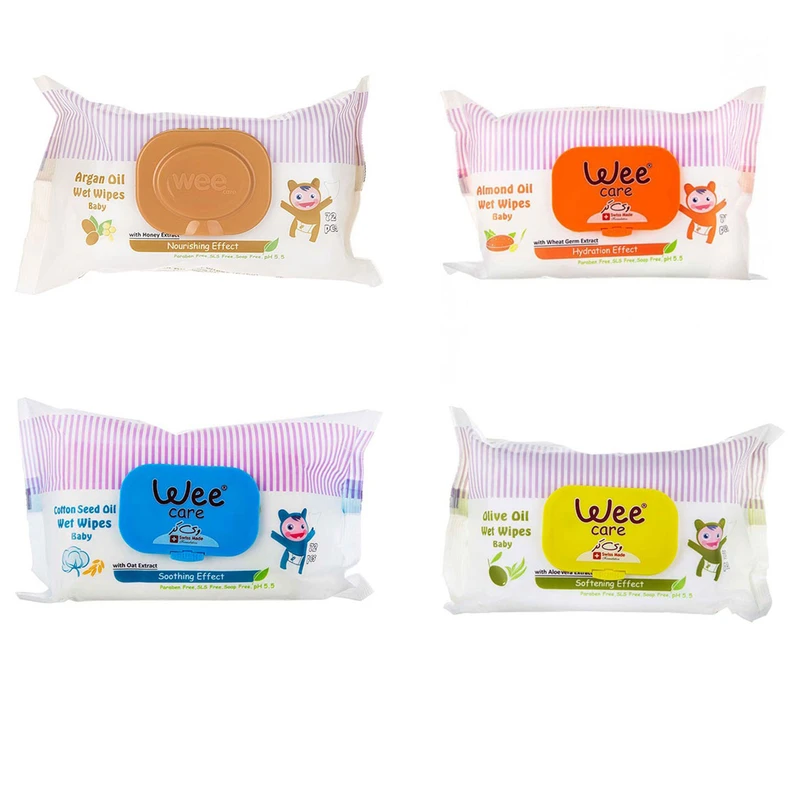 پک 4 عددی دستمال مرطوب کودک وی کر مدل Wet Wipes بسته 72 عددی