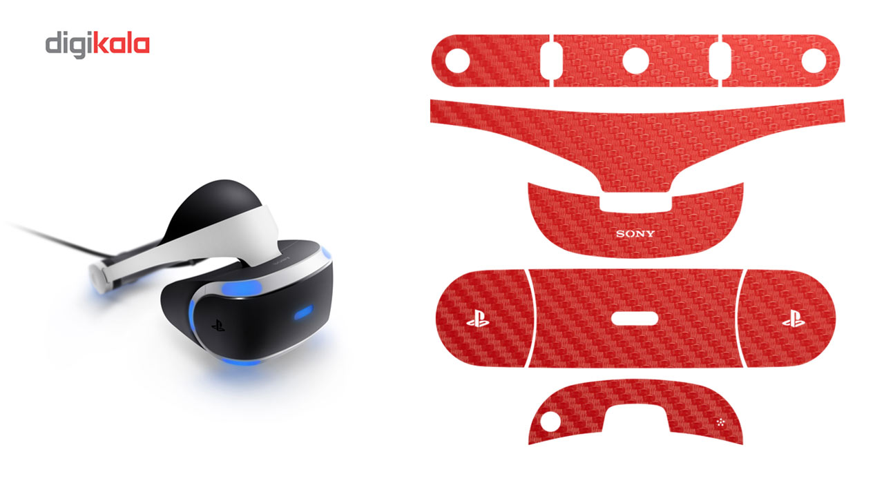 برچسب طرح فیبر-قرمز ماهوت مناسب برای عینک واقعیت مجازی  PlayStation VR