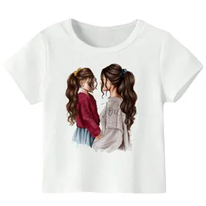 تی شرت آستین کوتاه دخترانه مدل دو دختر WS51