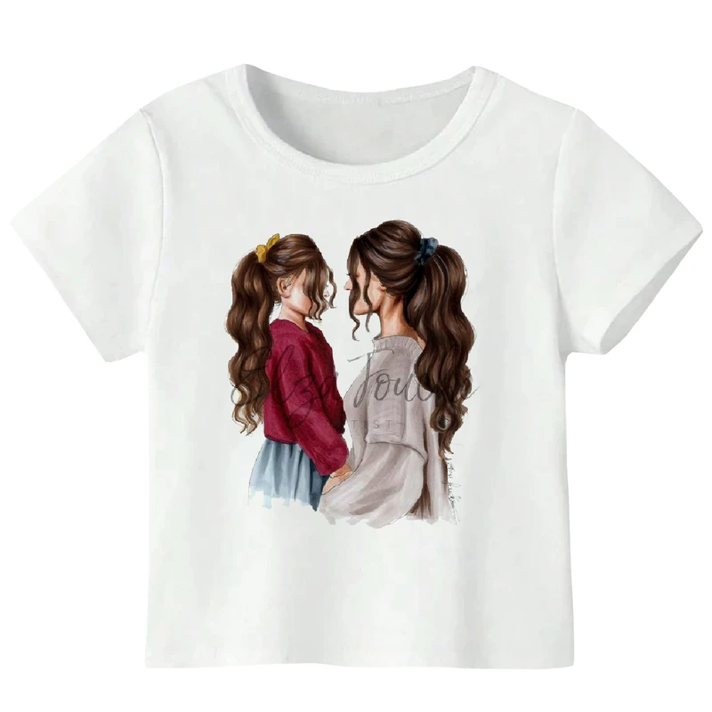 تی شرت آستین کوتاه دخترانه مدل دو دختر WS51