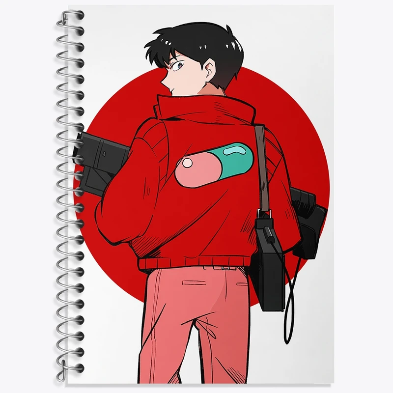 دفتر زبان 50 برگ خندالو مدل دو خط طرح کاندا انیمه آکیرا کد 33356