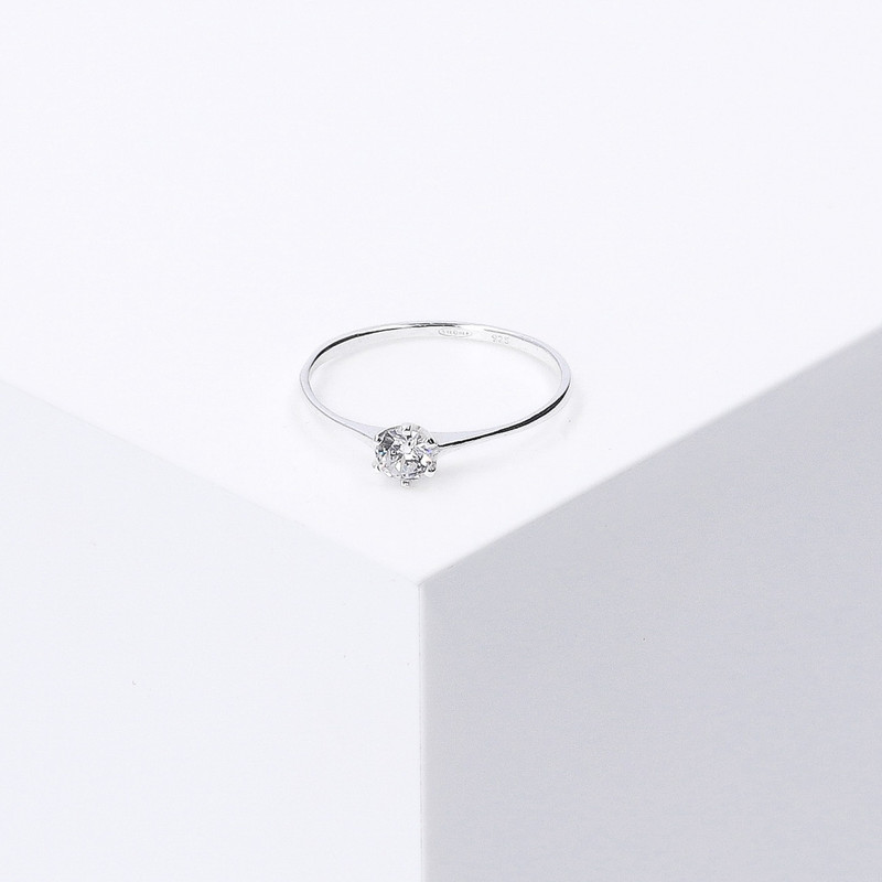 انگشتر نقره زنانه مدل Single stone