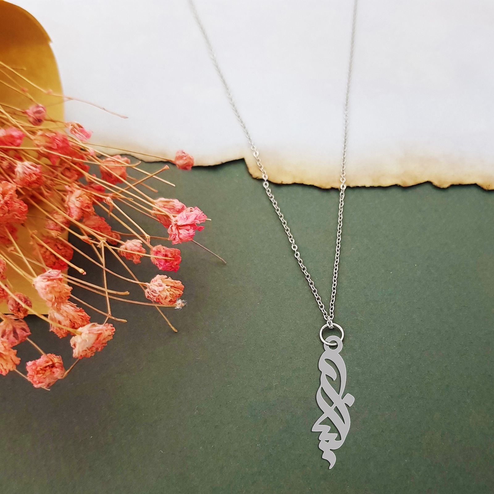 گردنبند نقره زنانه ترمه ۱ مدل الینا کد ma 381 - - 2