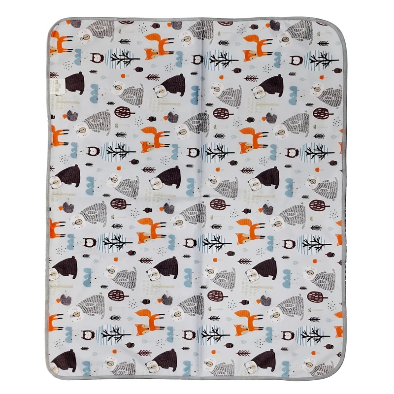 زیرانداز تعویض نوزاد مدل مخملی طرح جنگل