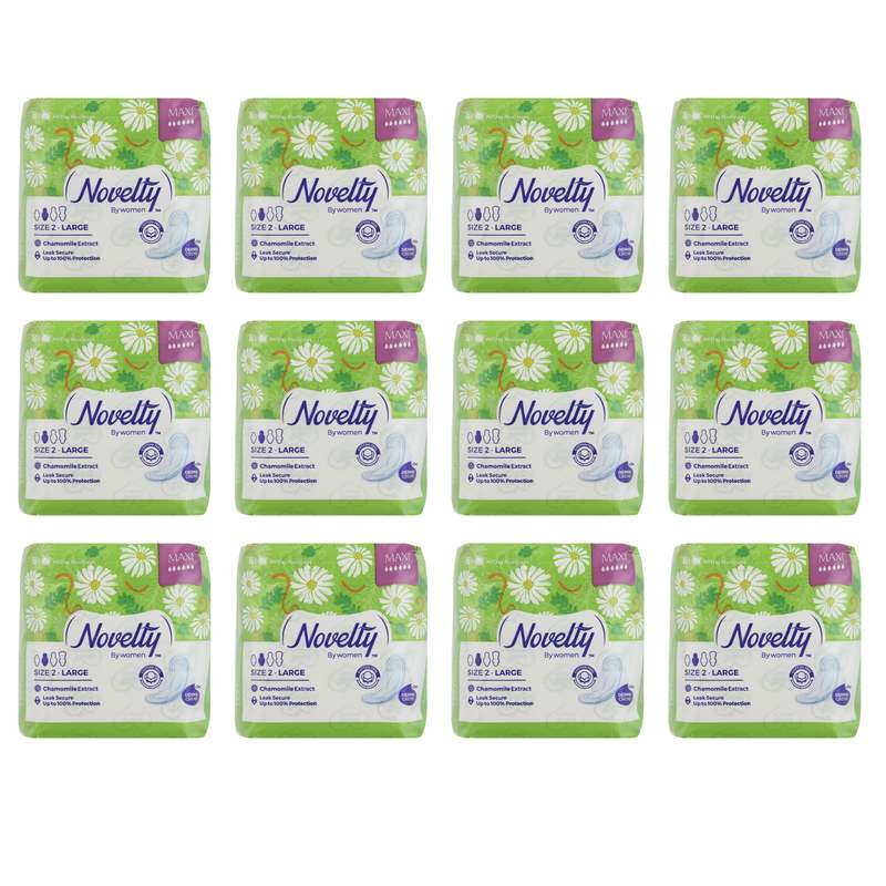 نوار بهداشتی ناولتی مدل Maxi Maghreb flowers مجموعه 12 عددی 
