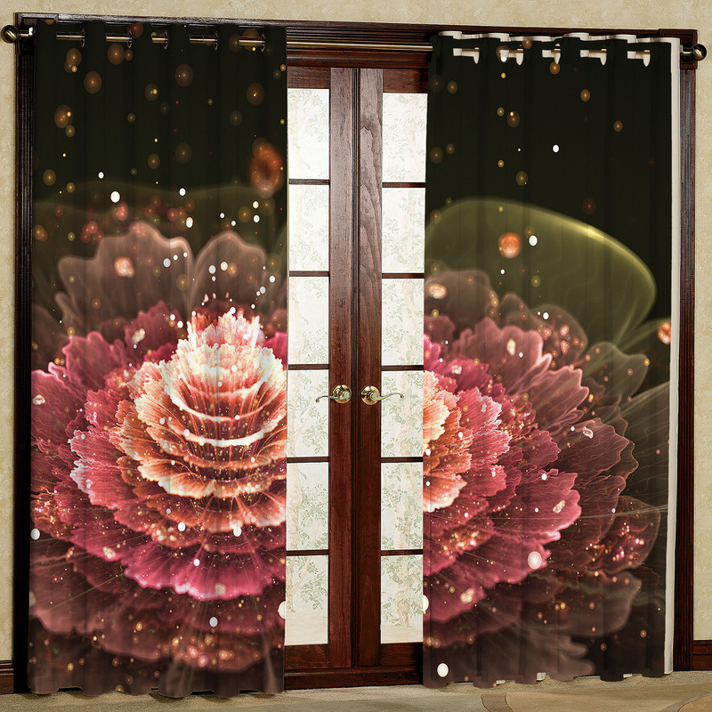 پرده مدل گل دار مخمل پانچی کد 1392 سایز 140x280 سانتی متر