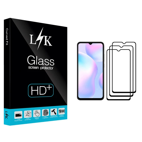 محافظ صفحه نمایش ال کی مدل +LITE مناسب برای گوشی موبایل شیائومی Redmi 9A بسته سه عددی
