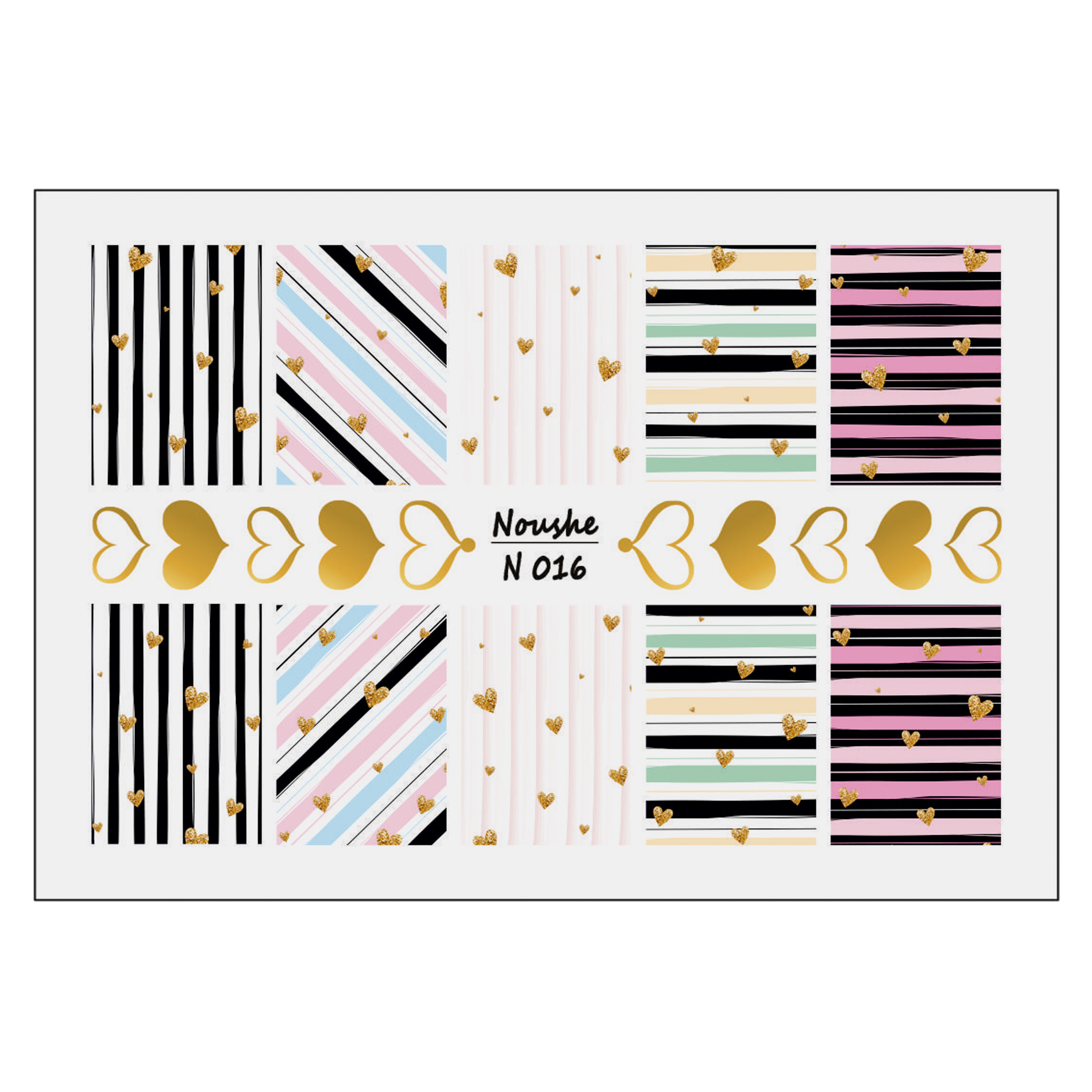 برچسب لنز ناخن مدل عشق کد N16-26-36-38-42-49 مجموعه 6 عددی