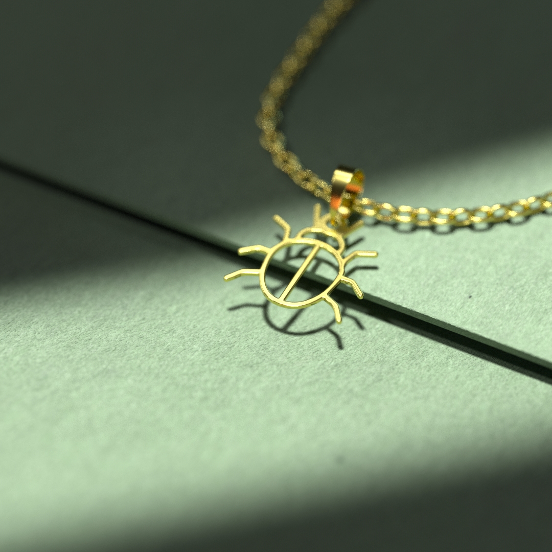 گردنبند طلا 18 عیار زنانه مدوپد مدل حشره کد B3-1-1276