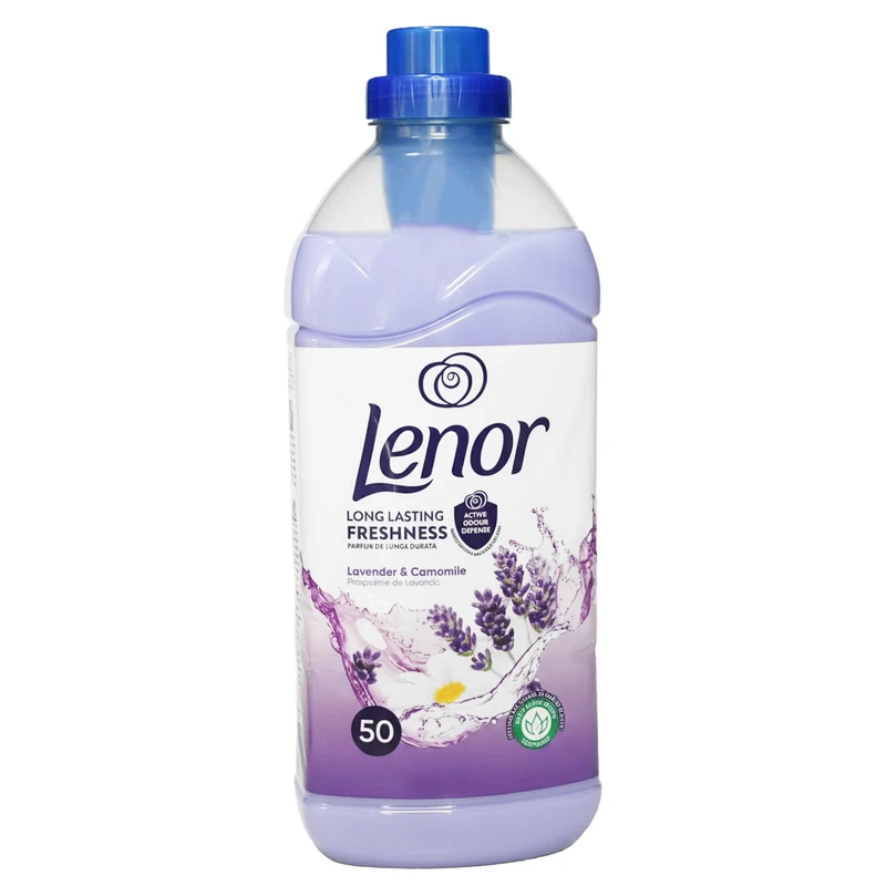 نرم کننده لباس ماشینی رنگ بنفش لنور مدل LAVENDER با رایحه اسطوخودوس مناسب برای انواع البسه حجم 1250 میلی لیتر