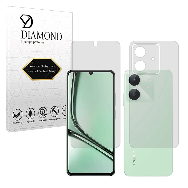 محافظ صفحه نمایش مات دیاموند مدل Tough مناسب برای گوشی موبایل ریلمی Note 60X به همراه محافظ پشت گوشی