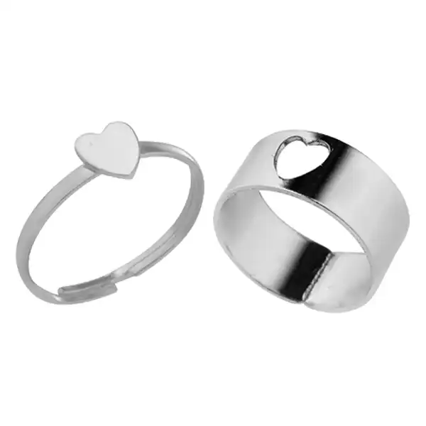 انگشتر زنانه مدل قلب کد 589632 مجموعه 2 عددی