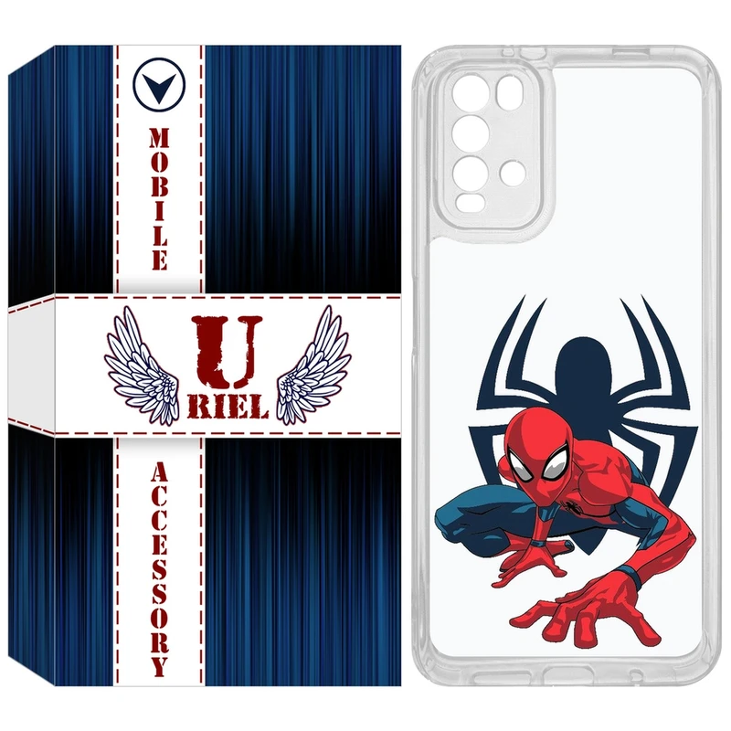 کاور یوریل مدل Clear کد 75 طرح اسپایدرمن مناسب برای گوشی موبایل شیائومی Redmi 9T / Poco M3