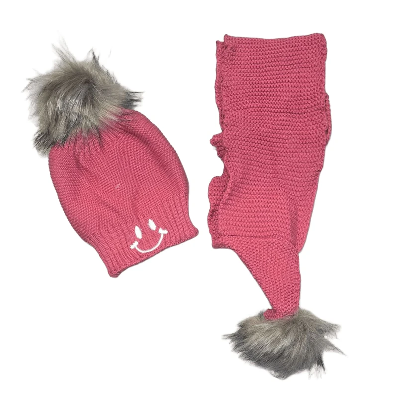 ست کلاه و شال گردن بافتنی دخترانه مدل قاصدک