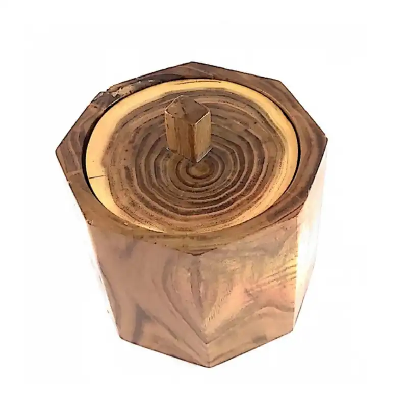 قندان چوبی مدل هشت ضلعی