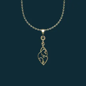 گردنبند طلا 18 عیار زنانه مدوپد مدل هندسی کد BB2-1-1105