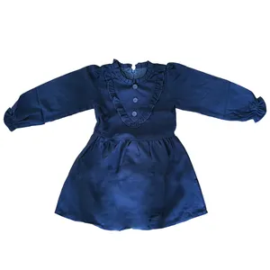 پیراهن دخترانه مدل سارا رنگ سرمه ای