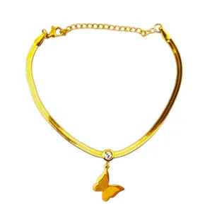 دستبند زنانه مدل پروانه سندبلست نگین دار BY 04