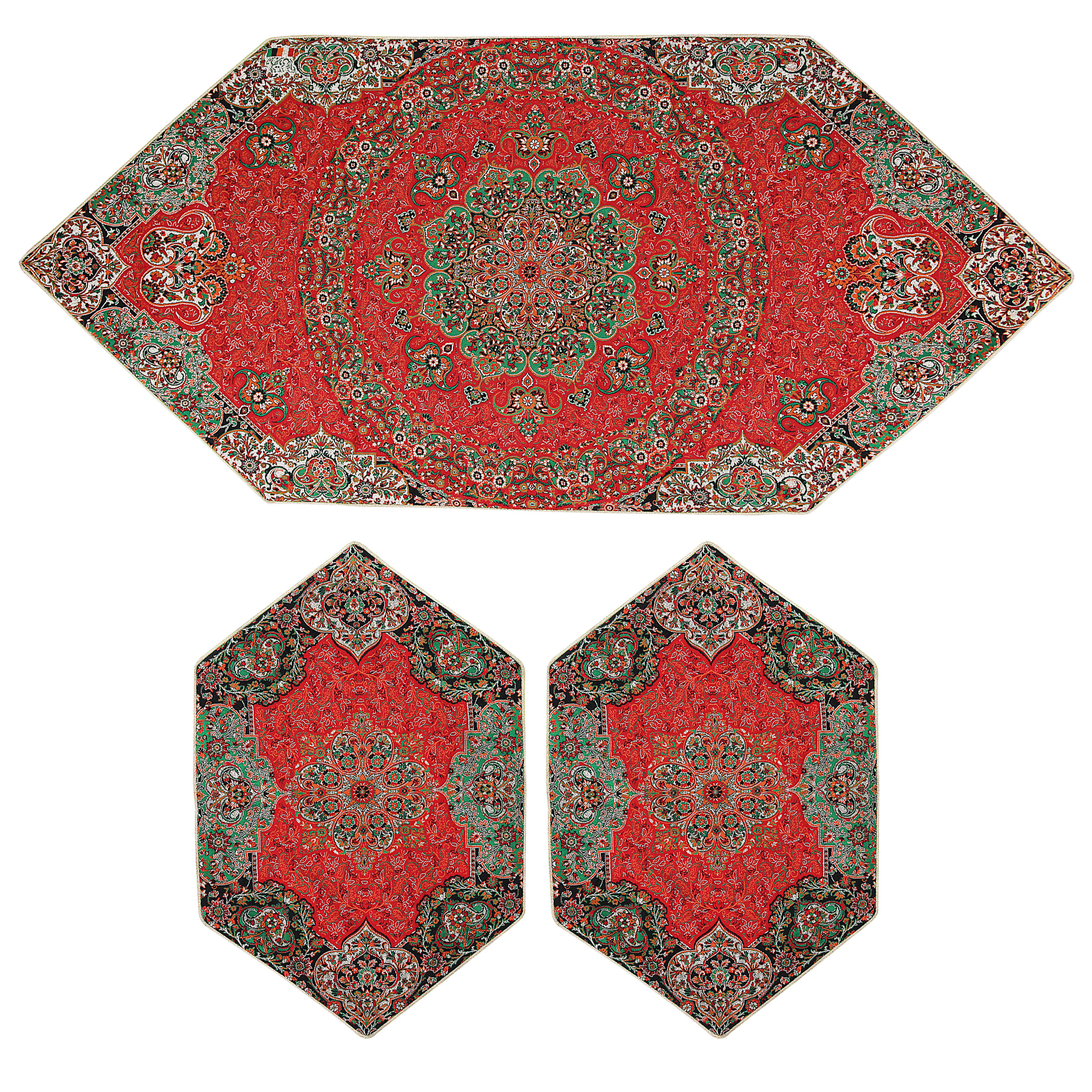 ست 3 تکه رومیزی ترمه دستجردی مدل سپهر کد DR3.3
