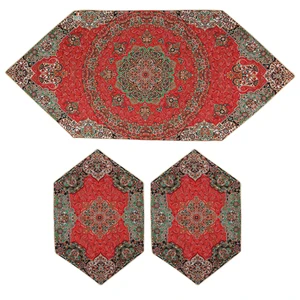 ست 3 تکه رومیزی ترمه دستجردی مدل سپهر کد DR3.3