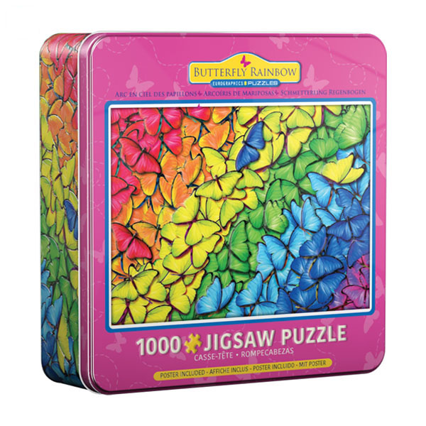 پازل 1000 تکه یوروگرافیکس پازلز مدل (8051-5603) Butterfly Rainbow Tin