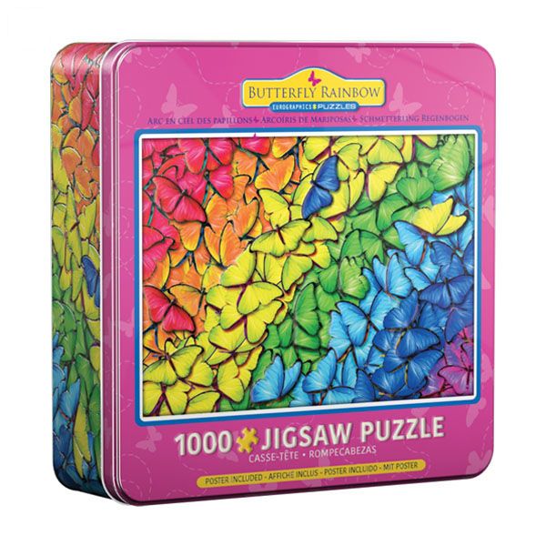 پازل 1000 تکه یوروگرافیکس پازلز مدل (8051-5603) Butterfly Rainbow Tin