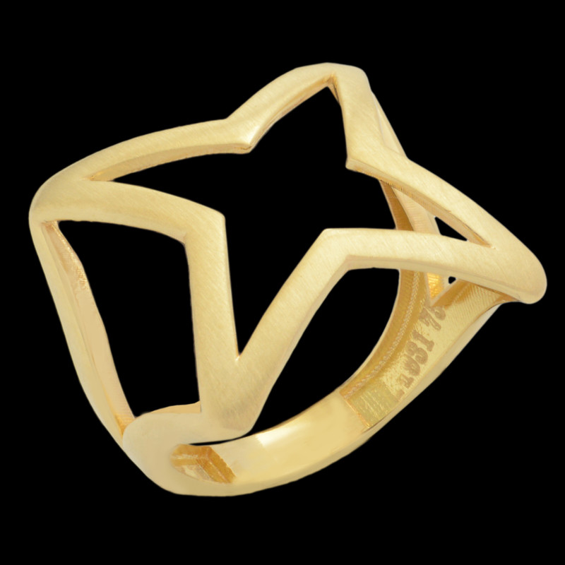 انگشتر طلا 18 عیار زنانه طلای مستجابی مدل ستاره کد 57