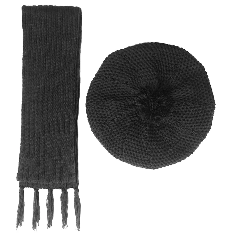 ست کلاه و شال گردن بافتنی زنانه مدل فرانسوی کد B4