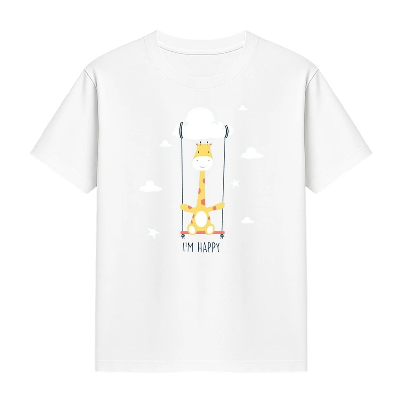 تی‌شرت آستین کوتاه دخترانه مدل زرافه کد p6 