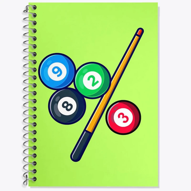 دفتر زبان 50 برگ خندالو مدل دو خط طرح بیلیارد کد 10034