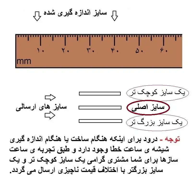 شیشه ساعت مچی مدل 33.5-33-32.5 بسته 3 عددی