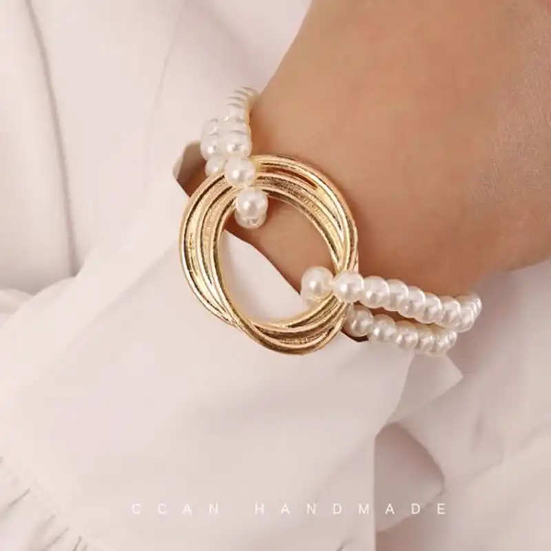 دستبند زنانه مدل مروارید حلقه کد 00697