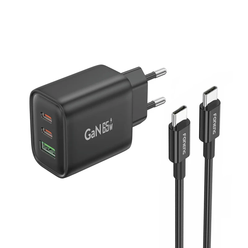 شارژر دیواری 65 وات فوننگ مدل GAN10-EU SUPERFAST به همراه کابل USB-C