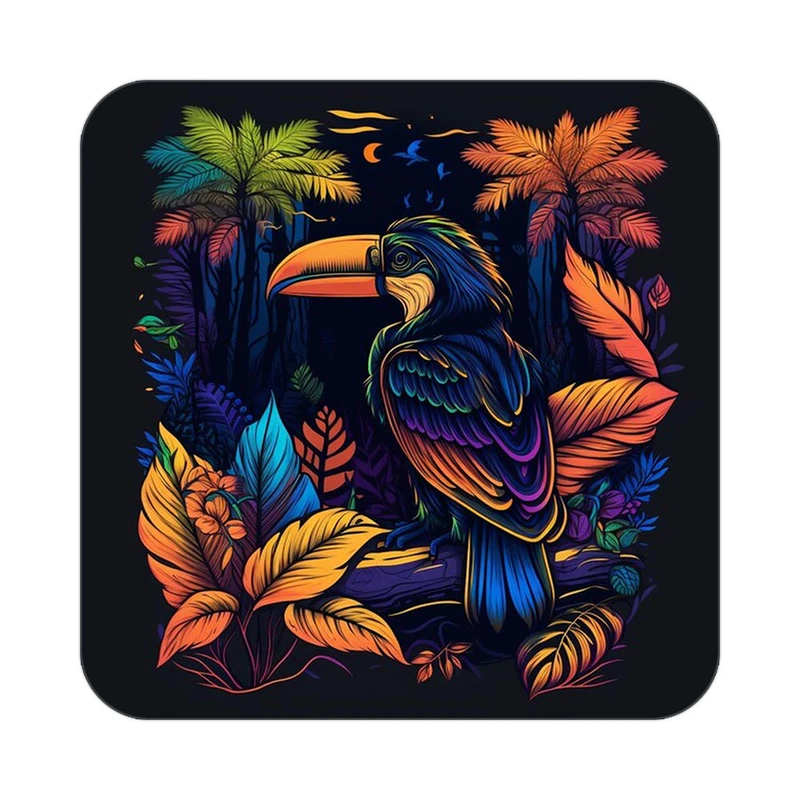 زیر لیوانی کاکتی طرح حیوانات رنگی مدل mp25891