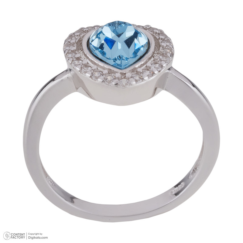 انگشتر نقره زنانه سواروسکی مدل قلب تمام سنگ جواهری کد 878754