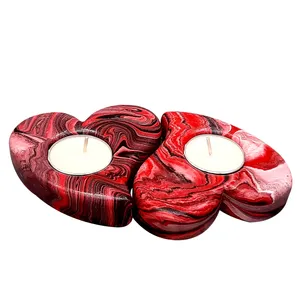 شمع وارمر مدل قلب کد B2 بسته 2 عددی به همراه جاشمعی