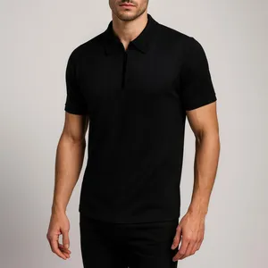 پولوشرت آستین کوتاه مردانه مدل نیم زیپ مراکشی کد ZIP-M رنگ مشکی