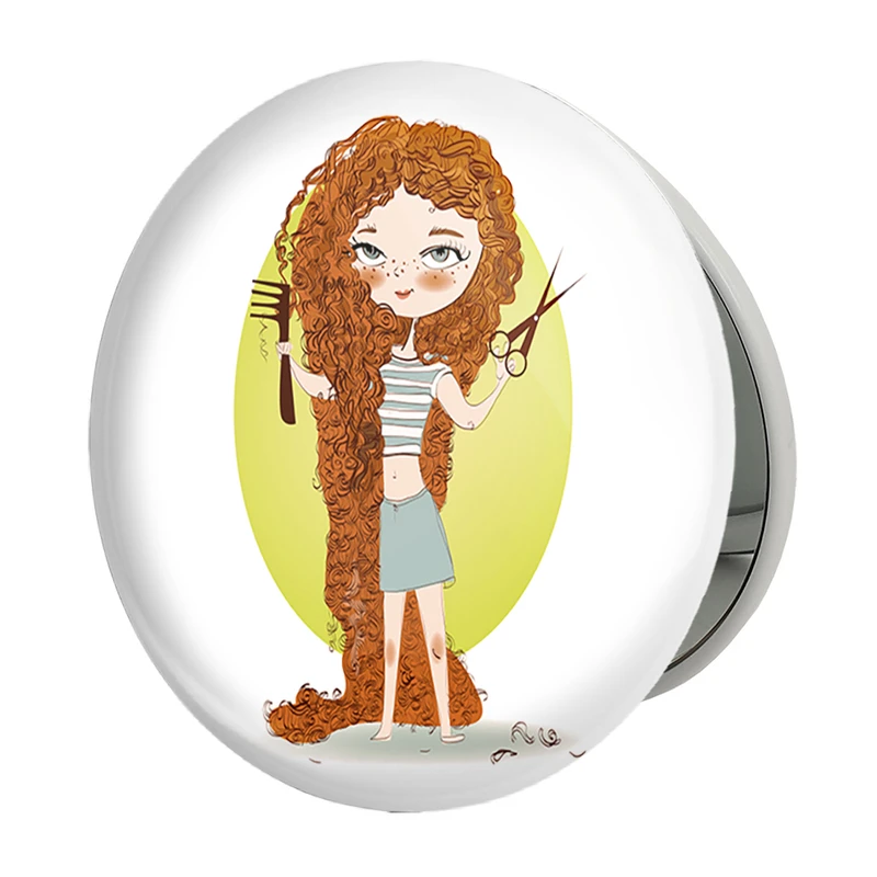 آینه جیبی خندالو طرح دختر مدل تاشو کد 5532 