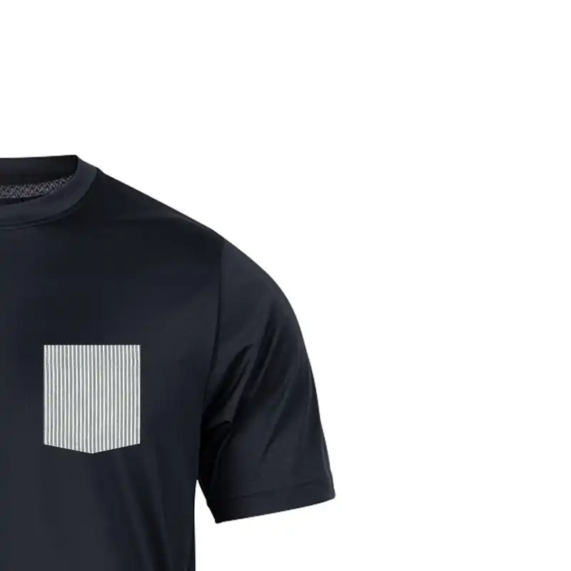 تی شرت آستین کوتاه مردانه رانژ مدل  جیب دار 23RA04 - 401 رنگ مشکی