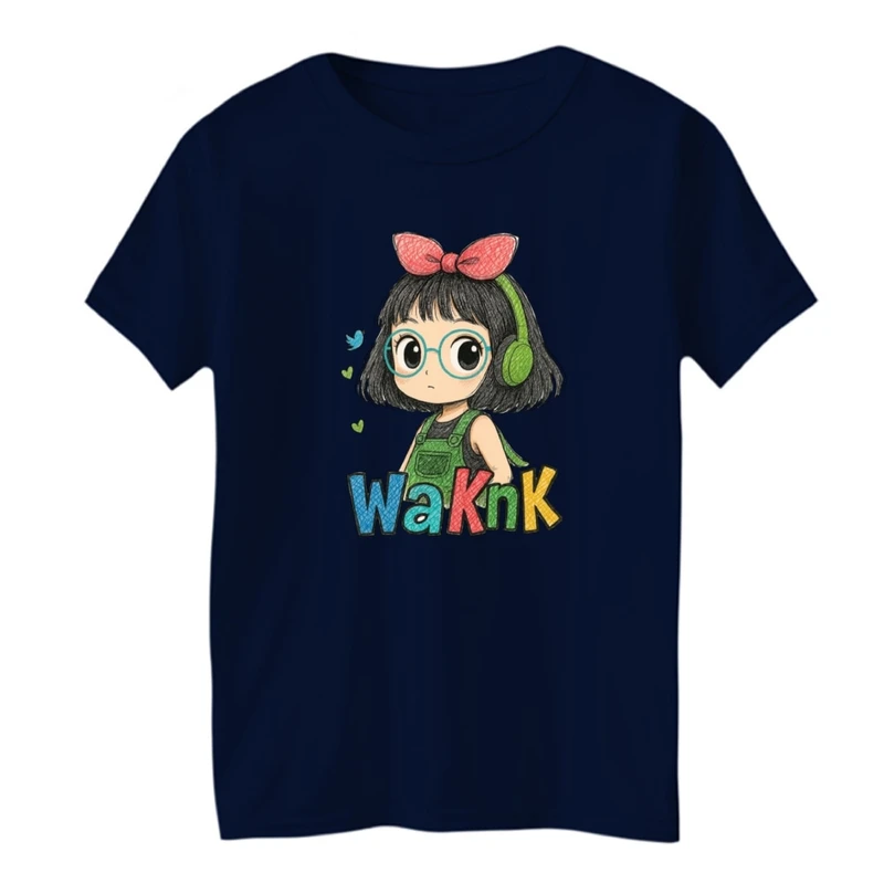 تی شرت آستین کوتاه بچگانه مدل دخترک هدفون