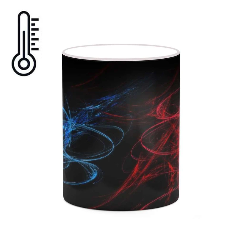 ماگ حرارتی کاکتی مدل زمینه مشکی فانتزی کد mgh19106