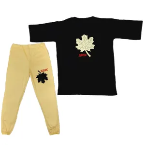 ست تی شرت آستین بلند و شلوار زنانه مدل برگ