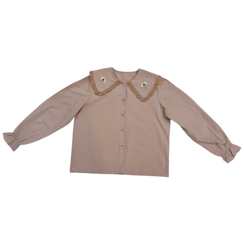 شومیز آستین بلند یقه برگردان زنانه مدل عروسکی