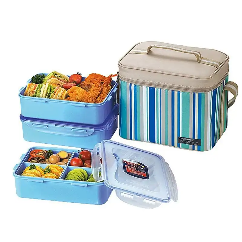 کیف غذا لاک اند لاک مدل عایق دار HPL8RB به همراه ظرف غذا مجموعه 4 عددی