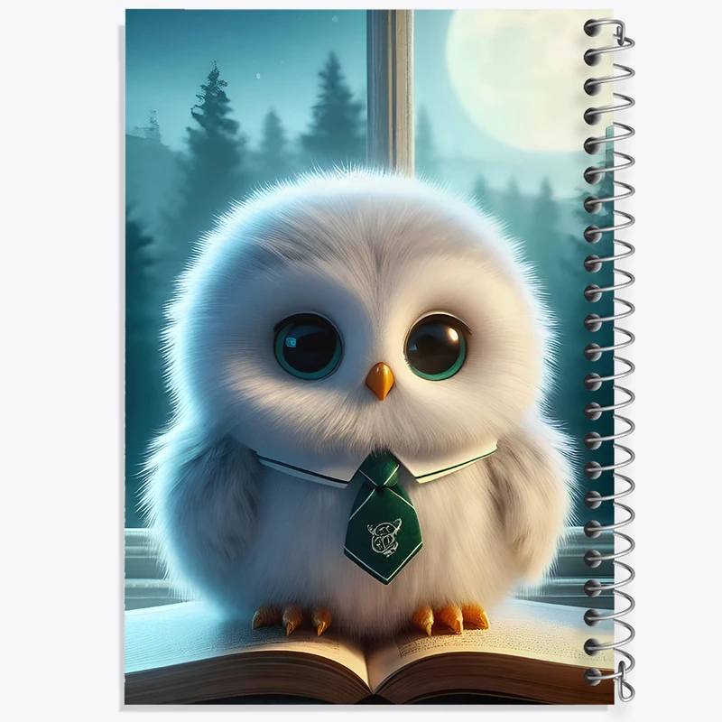 دفتر شطرنجی 50 برگ خندالو طرح جغد کد F6238