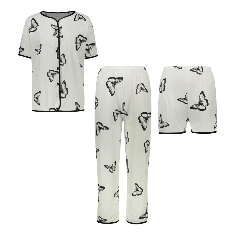 ست سه تکه لباس زنانه مدل پروانه