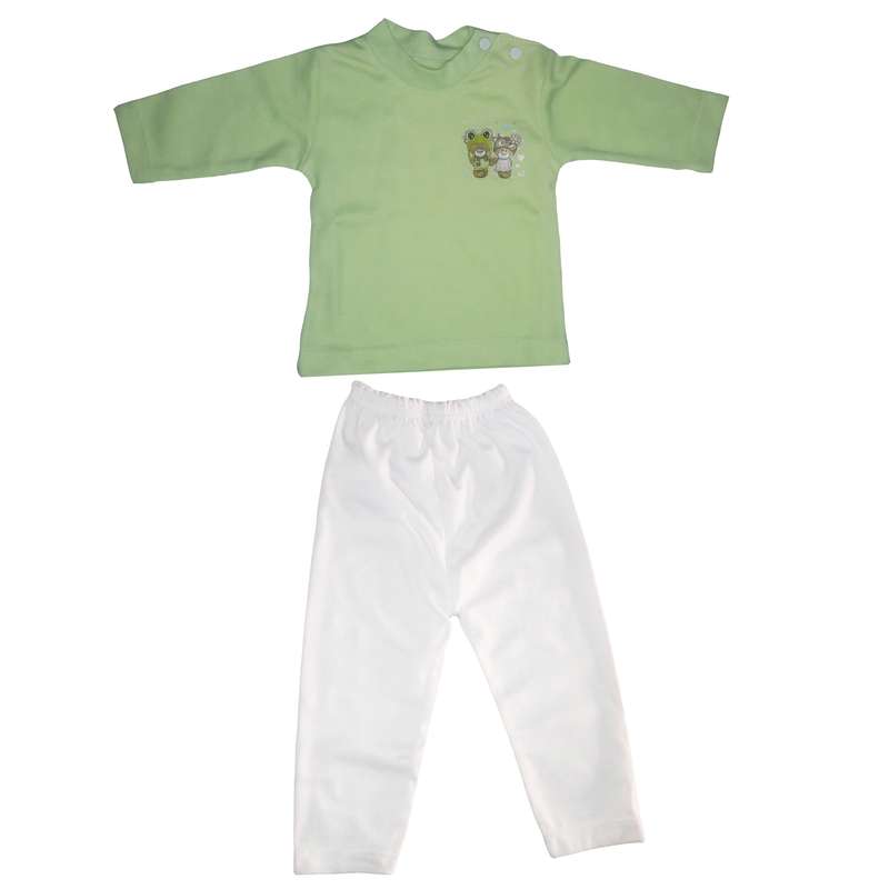 ست تی شرت و شلوار نوزادی مدل یقه دکمه دار کد D2S