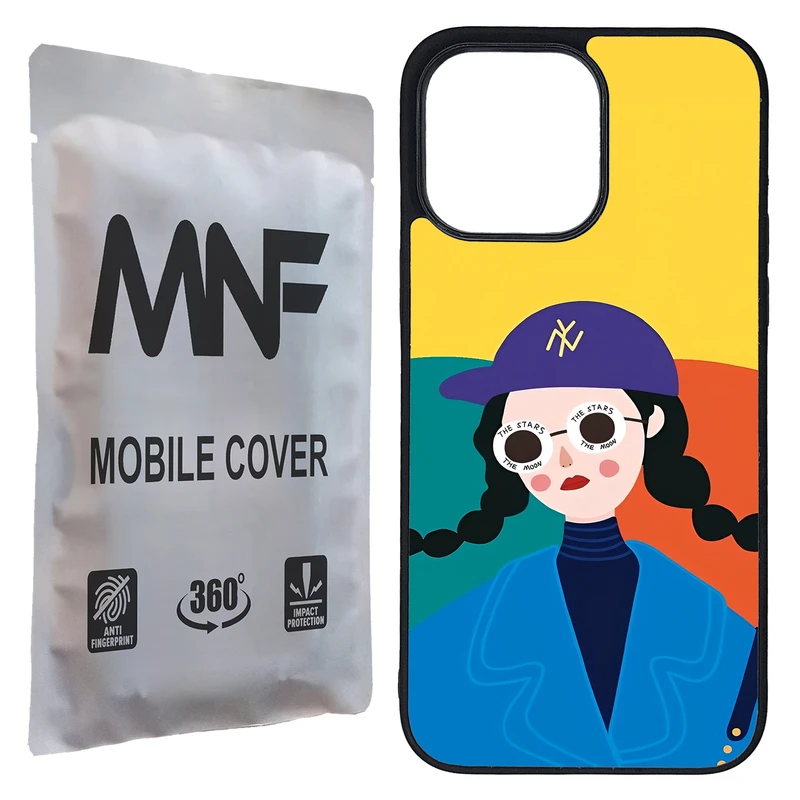 کاور ام ان اف طرح نقاشی دختر کد P-106 مناسب برای گوشی موبایل اپل iPhone 14 Pro Max